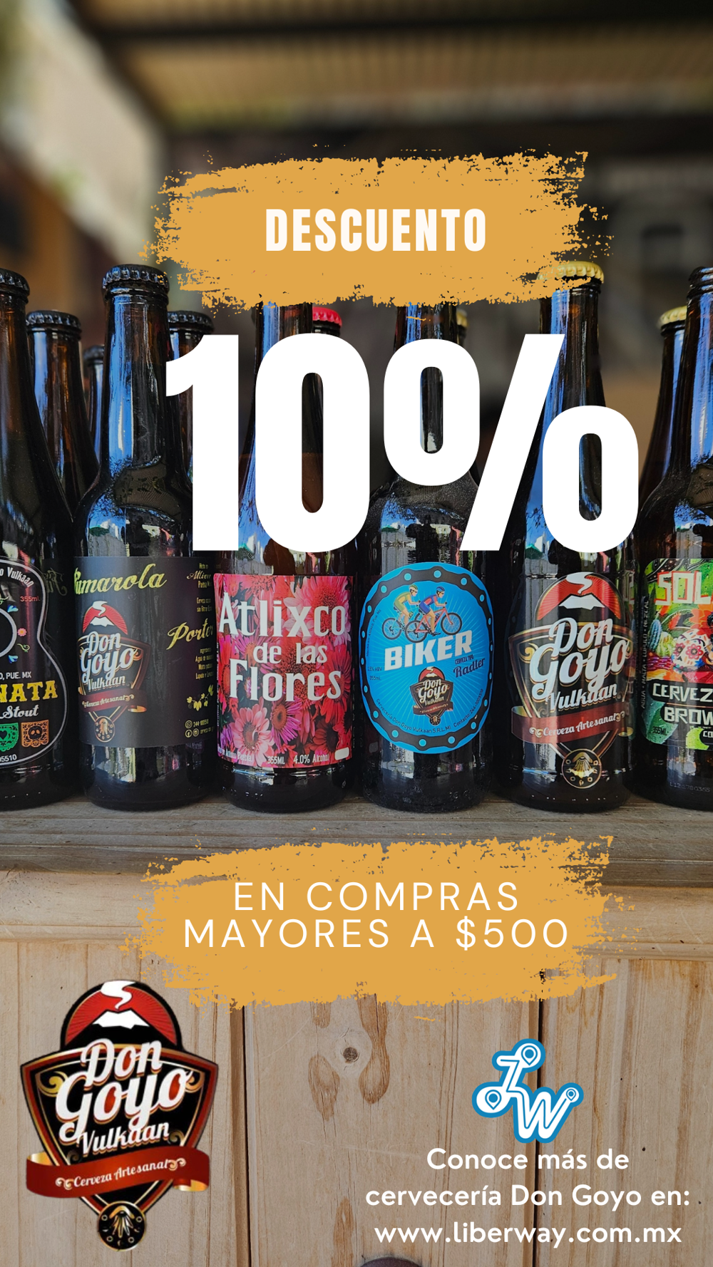  - 10% de descuento en compras mayores a $500